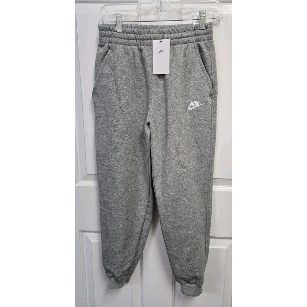 Nike Kids Sportswear Club Fleece Jogger Pants Gray FD3008-063 NWT Size Large L